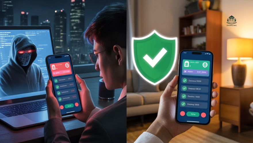 Contrast between online fraud and secure eBanker Bank Islam usage in Malaysia.