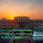 Central Bank of Nigeria building with digital overlays representing Shariah-compliant financial growth in 2026.